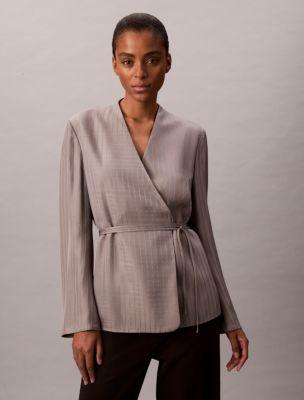 Viscose Jacquard Wrap Blazer by CALVIN KLEIN