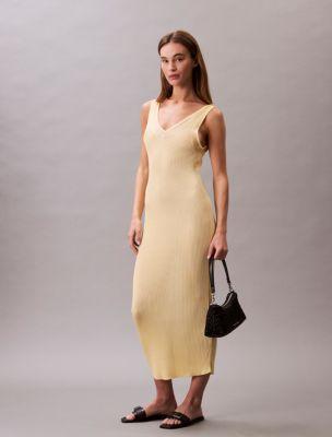 Viscose Rib Midi Dress by CALVIN KLEIN