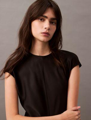 Viscose Satin Classic T-Shirt by CALVIN KLEIN