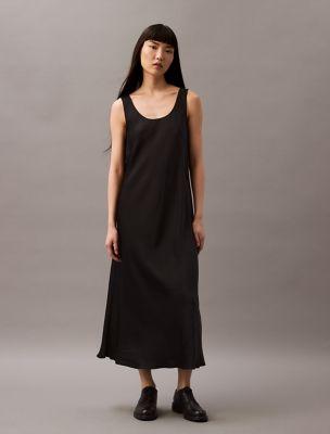 Viscose Satin Maxi Slip Dress by CALVIN KLEIN