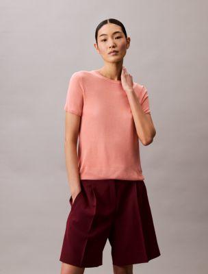 Viscose Short Sleeve Sweater by CALVIN KLEIN