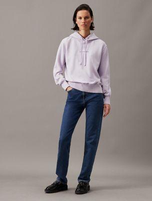 Washed Monologo Relaxed Hoodie by CALVIN KLEIN