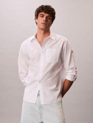 Washed Poplin Relaxed Button-Down Shirt by CALVIN KLEIN
