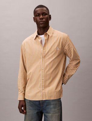 Washed Poplin Stripe Button-Down Shirt by CALVIN KLEIN