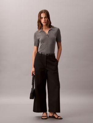Wide Leg Cropped Chino Pant by CALVIN KLEIN