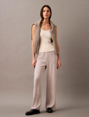 Wide Leg Pull-On Pants by CALVIN KLEIN