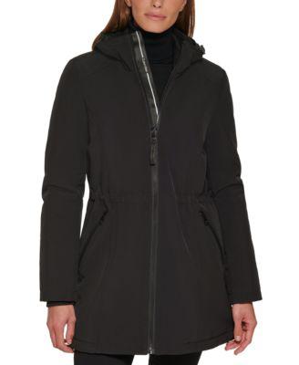 Women's Hooded Faux-Fur-Lined Anorak Raincoat by CALVIN KLEIN Women's Hooded Faux-Fur-Lined Anorak Raincoat by CALVIN KLEIN