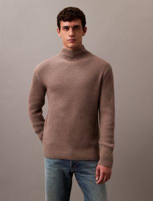 Wool Blend Mock Neck Sweater by CALVIN KLEIN