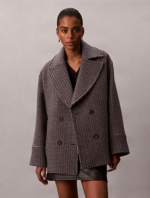Wool Blend Pea Coat by CALVIN KLEIN
