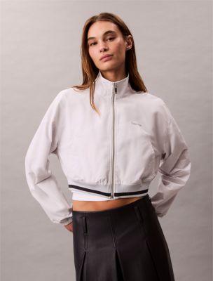 Woven Cropped Relaxed Track Jacket by CALVIN KLEIN