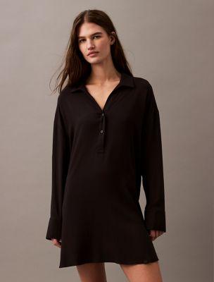 Woven Viscose Relaxed Shirt Dress by CALVIN KLEIN