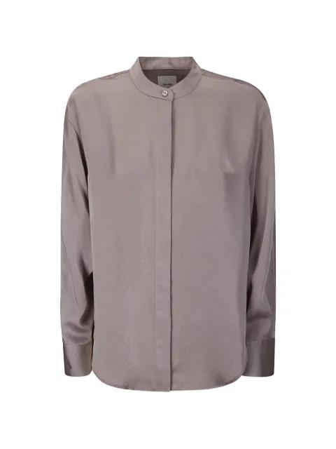 band-collar satin shirt by CALVIN KLEIN
