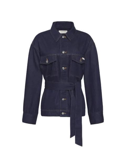 belted button-fastening jacket by CALVIN KLEIN