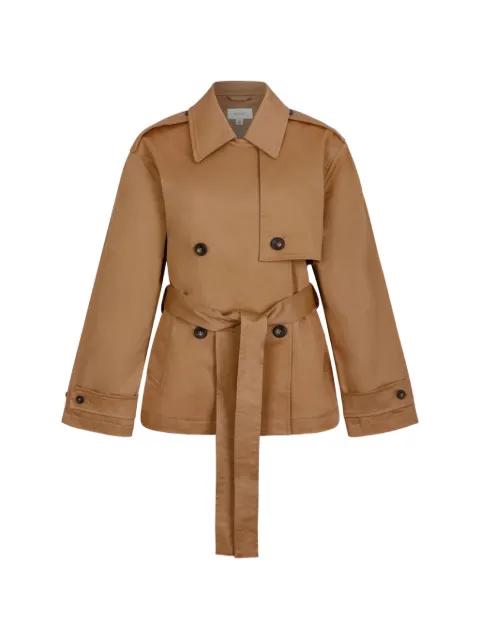 belted double-breasted trenchcoat by CALVIN KLEIN