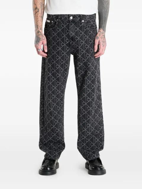 buttoned patterned jeans by CALVIN KLEIN