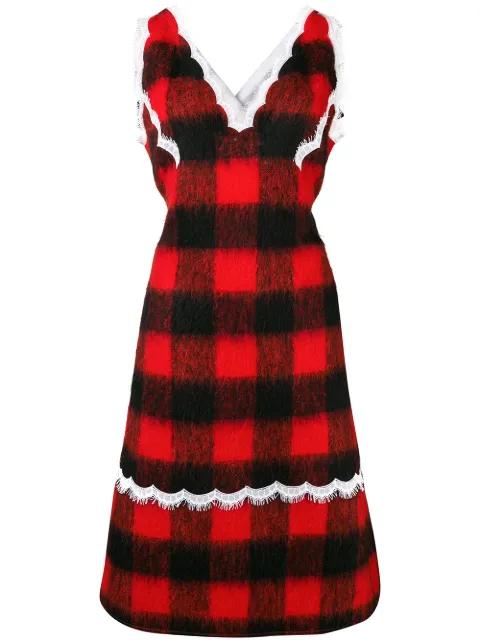 check apron dress by CALVIN KLEIN