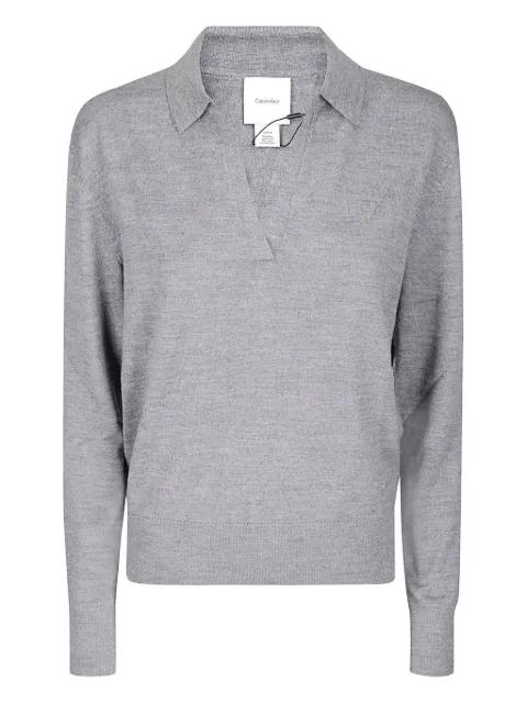 collared merino sweater by CALVIN KLEIN