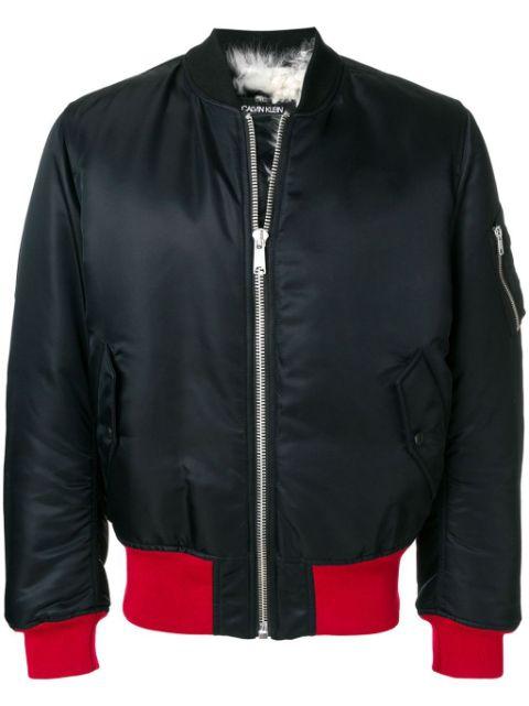 contrast-panel bomber jacket by CALVIN KLEIN