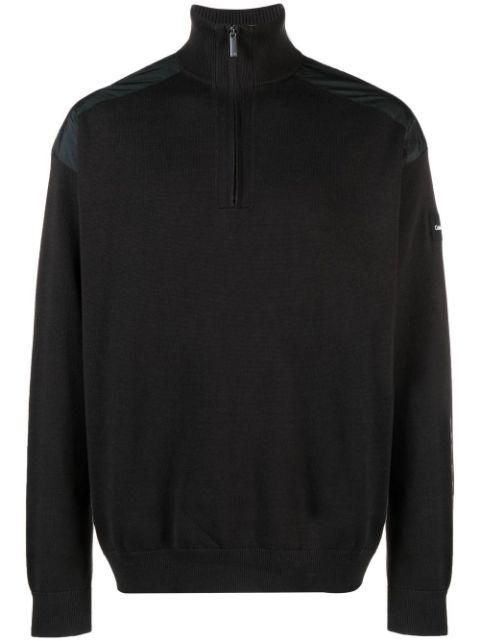 cotton-blend quarter-zip jumper by CALVIN KLEIN