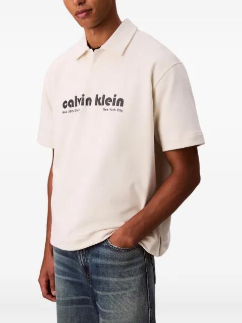 cotton polo-collar T-shirt by CALVIN KLEIN
