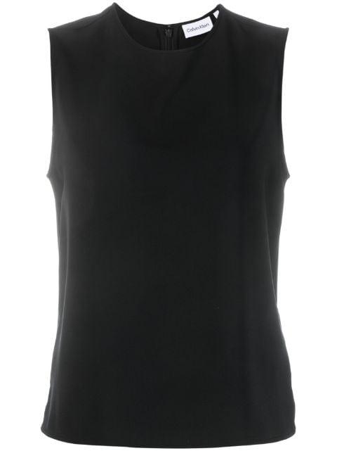 crew-neck twill tank top by CALVIN KLEIN