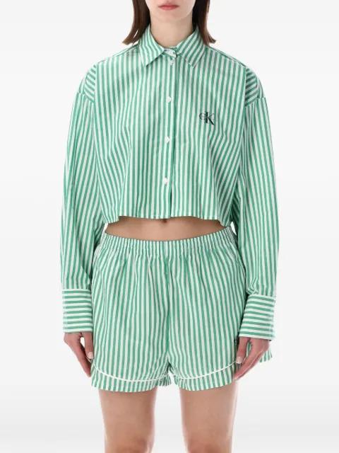 cropped striped pyjama top by CALVIN KLEIN