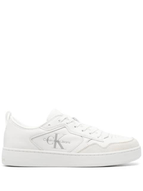 debossed-logo leather trainers by CALVIN KLEIN