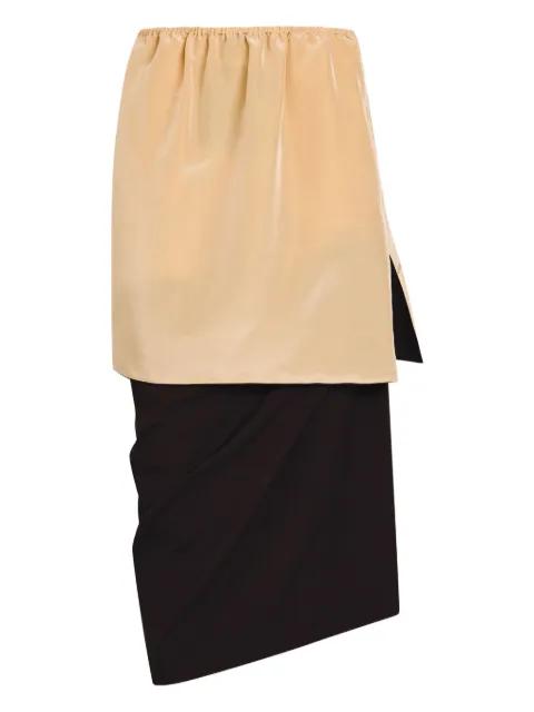elastic-waistband slit midi skirt by CALVIN KLEIN