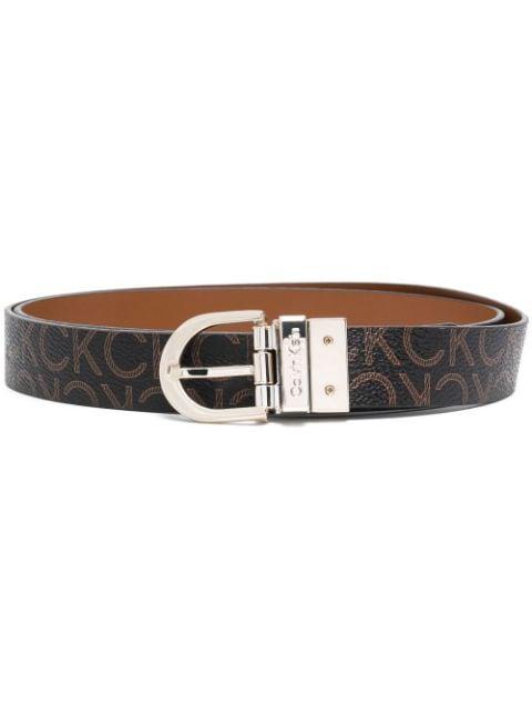 engraved-logo buckle belt by CALVIN KLEIN