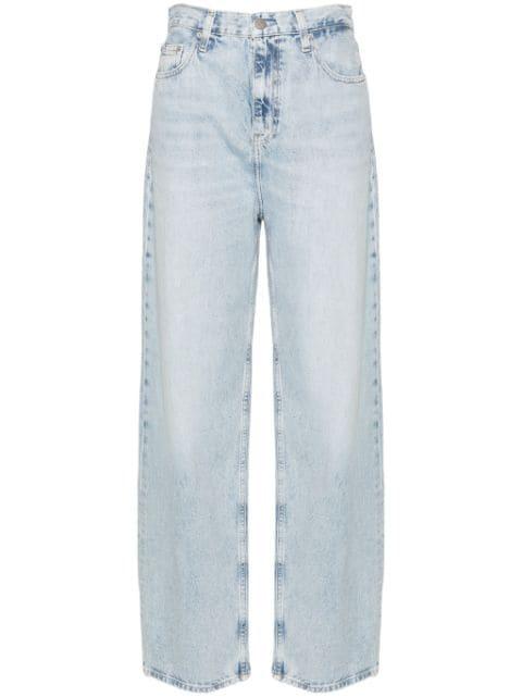 high-rise wide-leg denim jeans by CALVIN KLEIN