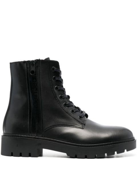 lace-up leather combat boots by CALVIN KLEIN