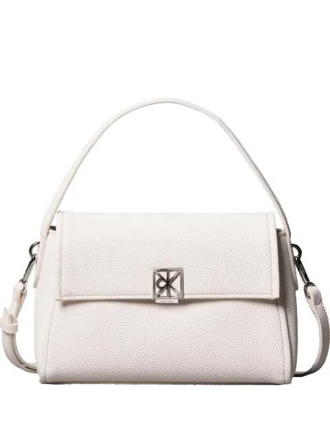 logo-detail grained-texture shoulder bag by CALVIN KLEIN