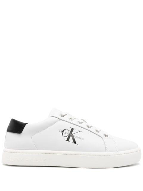 logo-embossed leather sneakers by CALVIN KLEIN