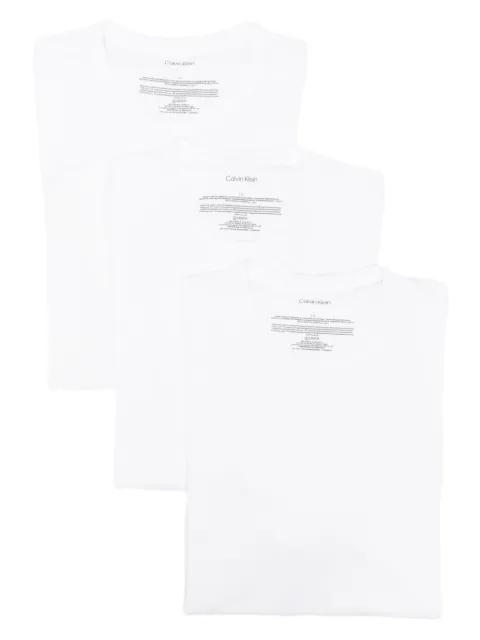 logo-embroidered lounge T-shirts (pack of three) by CALVIN KLEIN logo-embroidered lounge T-shirts (pack of three) by CALVIN KLEIN