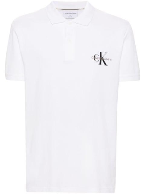 logo-embroidered piqué polo shirt by CALVIN KLEIN