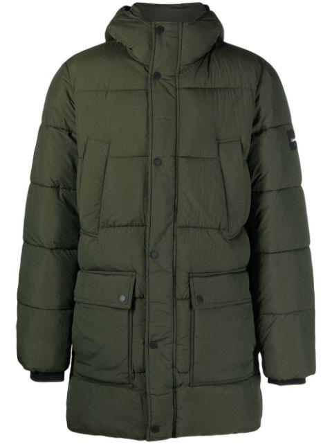 logo-patch hoodied puffer coat by CALVIN KLEIN