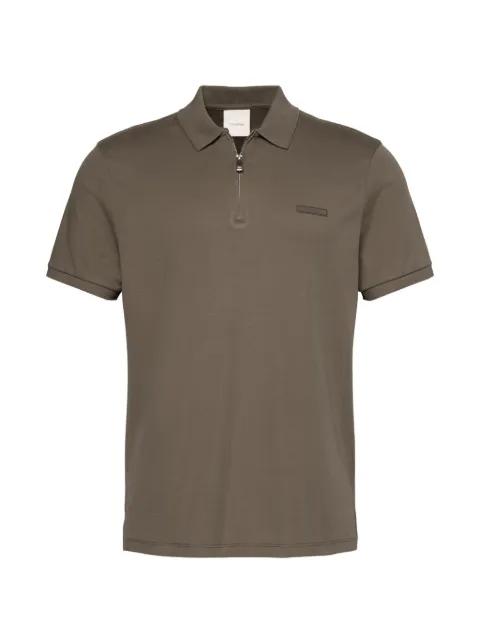 logo-patch zip-neck polo shirt by CALVIN KLEIN