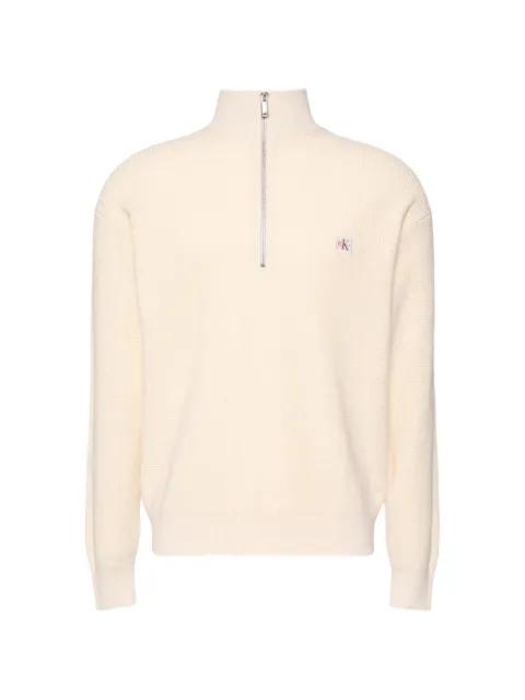 logo-patch zip-neck sweater by CALVIN KLEIN