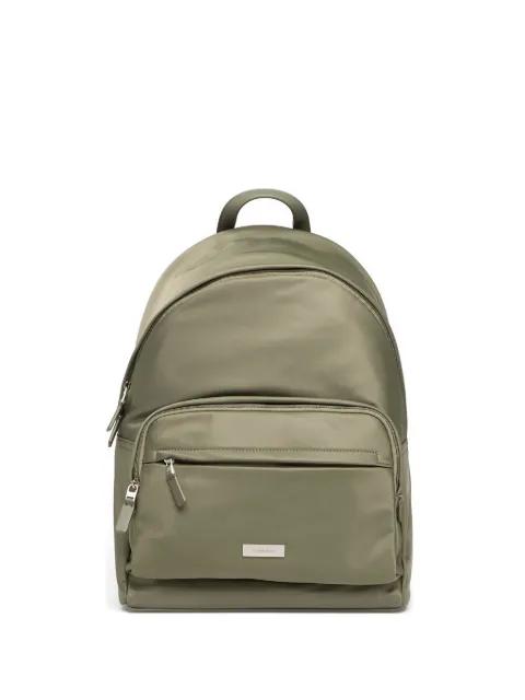 logo-plaque front-pocket backpack by CALVIN KLEIN