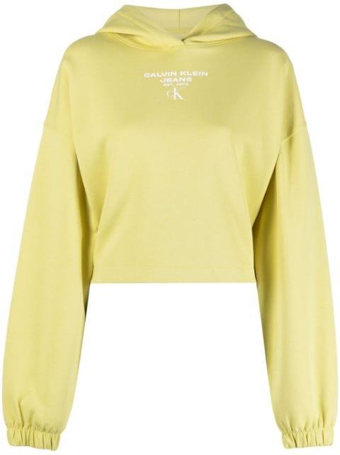 logo-print cropped hoodie by CALVIN KLEIN