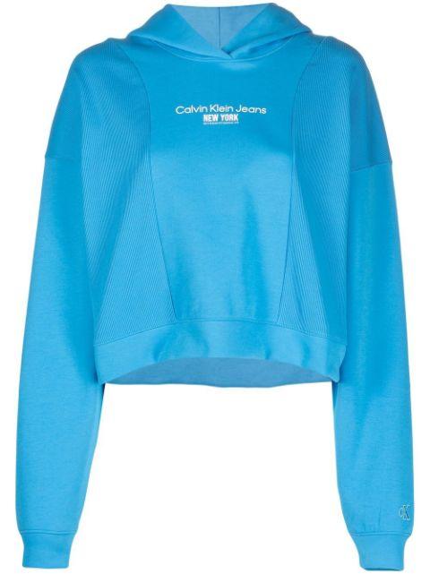 logo-print cropped hoodie by CALVIN KLEIN