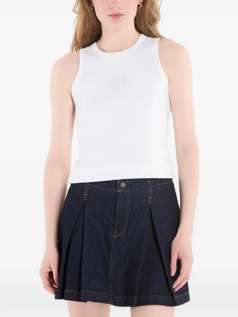 logo-print ribbed cotton tank top by CALVIN KLEIN