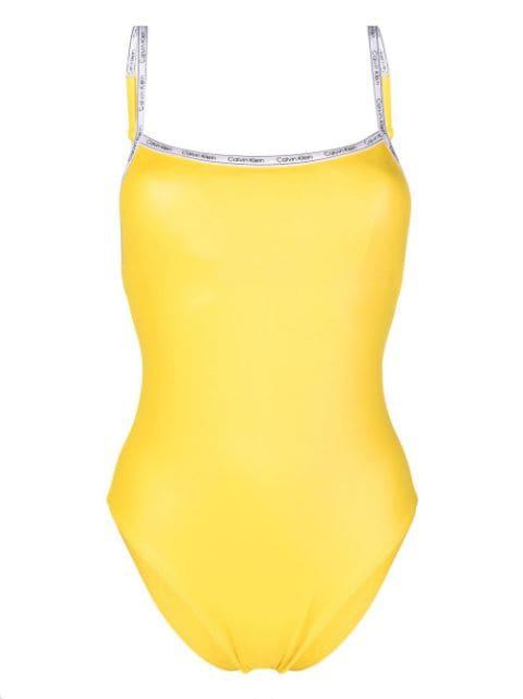 logo-print strap swimsuit by CALVIN KLEIN