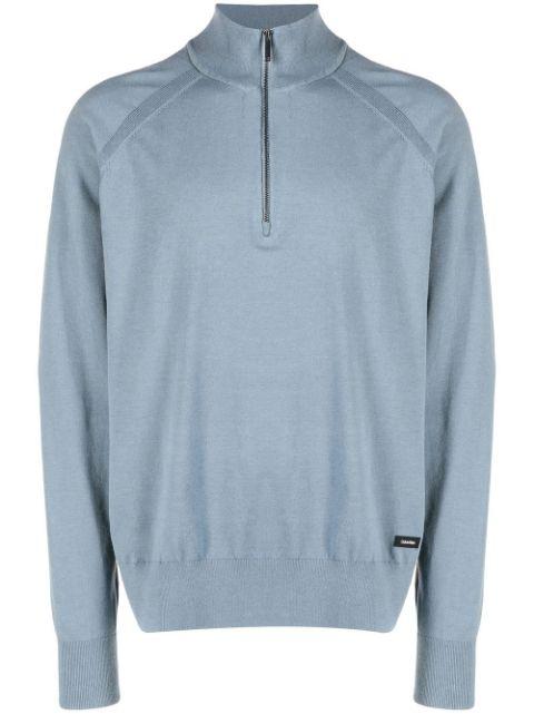 lyocell-blend quarter-zip jumper by CALVIN KLEIN