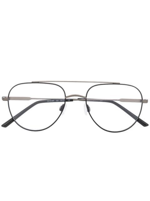 matte finish pilot-frame glasses by CALVIN KLEIN