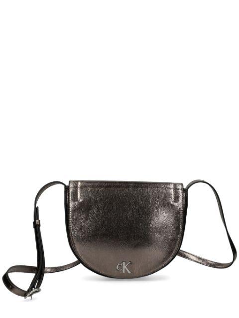metallic faux-leather cross-body bag by CALVIN KLEIN