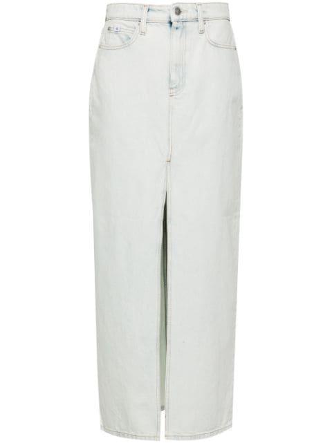 mid-rise denim midi skirt by CALVIN KLEIN