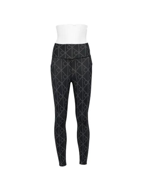 monogram-print performance leggings by CALVIN KLEIN
