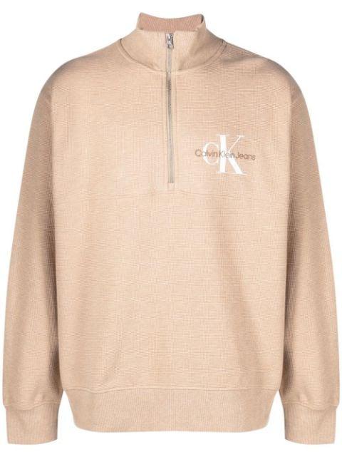 monologo waffle high-neck sweatshirt by CALVIN KLEIN