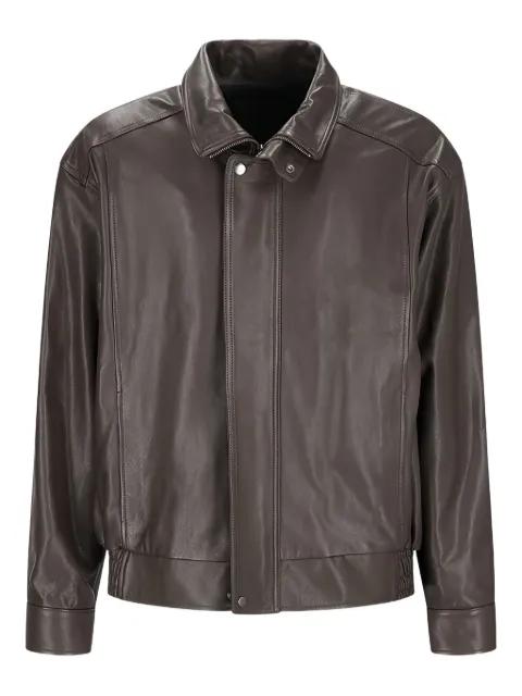 paneled leather jacket by CALVIN KLEIN